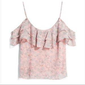 Brand New! Pale Pink Floral Off Shoulder Blouse